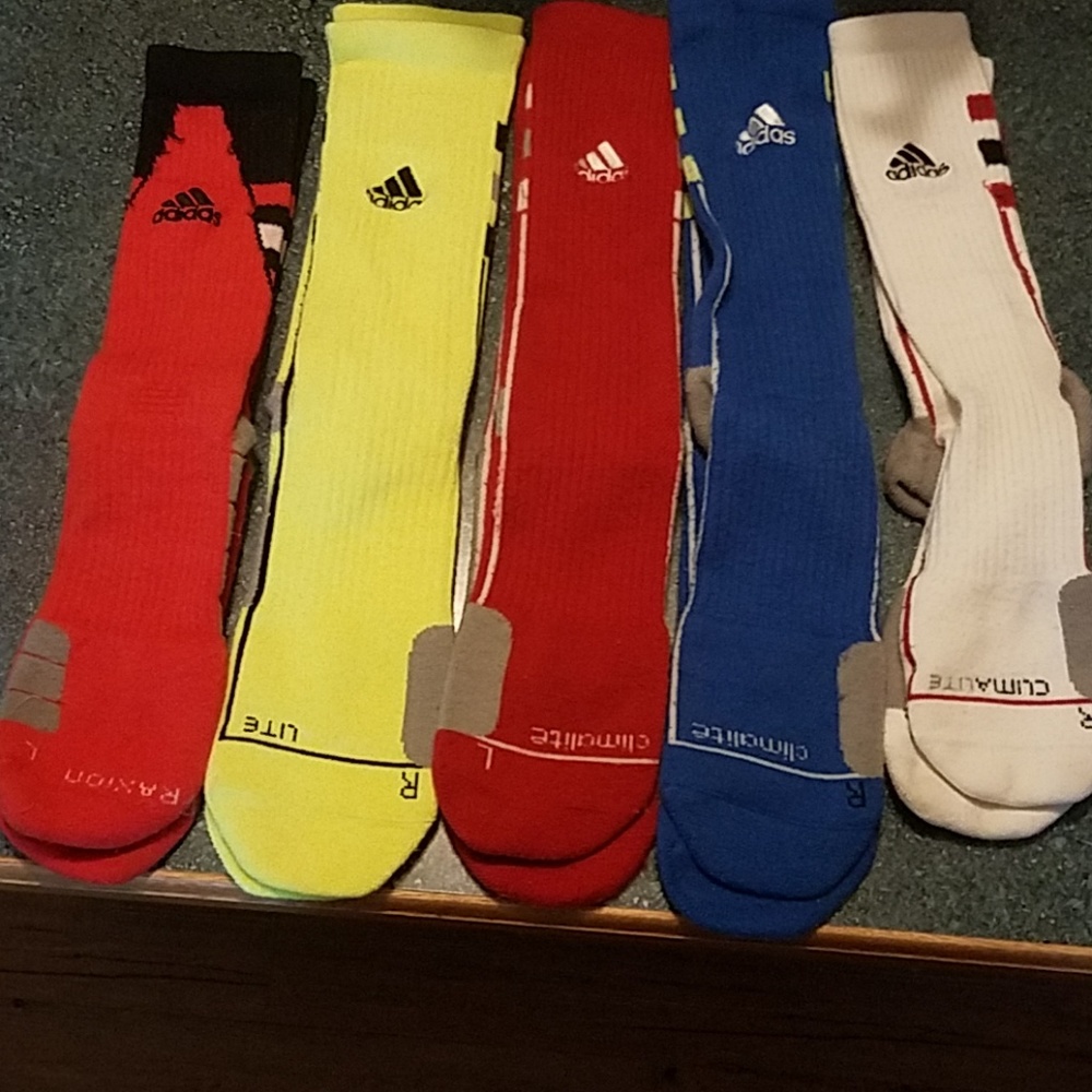 5 pair of Adidas socks